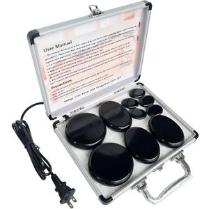 Hot Stone Massage, 10-Piece Portable Massage Stone Set with Basalt and Heater, for Hydrotherapy Heating Treatment. (10PCS)