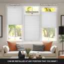 Boolegon No Drill No Tools Cellular Shades Top Down Bottom Up Honeycomb Blinds Blackout Cordless Window Blinds Easy to Install Cellular Shade for Windows,Blackout-White,33" W x 64" H