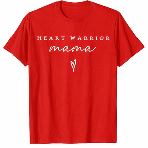 Mom of a Heart Warrior Pride Awareness T-Shirt (Red) Size Small