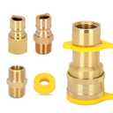 1/2 Inch Natural Gas Quick Connect Fittings,Natural Propane Hose Quick Disconnect Kit,100% Solid Brass with Dust Cover for Gas Grill and Heater and Generator