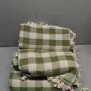 Softalker Checkered Tablecloth Rectangle, Heavy Weight Linen Gingham Christmas Table Cloth with Tassel, Washable Wrinkle Free Buffalo Plaid Table Cover for Dining/Party/Home - 55 x 84 Inch, Sage