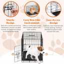 Sweetcrispy 30 Inch Single Door Dog Crate, Metal Pet Kennel with Secure Lock, Foldable Design, Removable Tray for Easy Cleaning, Portable Puppy Cage for Small Dogs, Ideal for Training & Travel