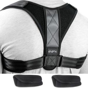 KARM Plus Size Posture Corrector for Women & Men - 3X Big and Tall Posture Corrector - Upper Back Brace for Hunchback, Clavicle Support - Fits Up To XXXL (Pack of 1), Black)