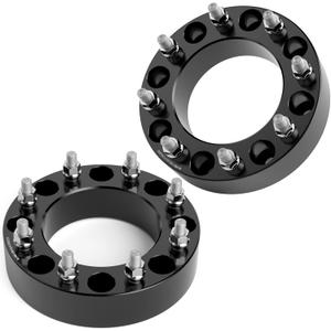 KSP 2 inch 8x180 Wheel Spacers for 2011-2024 Chevy Silverado 2500 2500HD 3500HD GMC Sierra 2500HD 3500HD, 50.8mm 8x180 to 8x180 Forged Lug Centric Wheel Adapters 130mm Hub Bore with M14x1.5 Studs (black)
