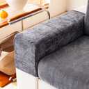 Chenille Sofa Armrest Covers, Soft Stretch Non-Slip Couch Arm Covers for Sofa, Chair or L Shaped Sectional, Furniture Protector (2 Pieces, Dark Grey)