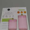 2 Pack Glass Candy Jar Storage Containers with Airtight Lid 30 oz Cute Food Storage Organizers for Hot Cocoa Bar Supplies, Overnight Oats,Kitchen Cookies,Coffee Beans,Dry Goods,Tea(Pink Bow)