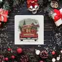 Red Truck Christmas Golden Retriever Wooden Box Sign, Gifts for Golden Retriever Lovers, Rustic Farmhouse Winter Wood Block Sign for Home Office Desk Shelf Table Decor, 5x5 Inch (white -26)