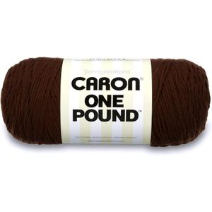 Caron One Pound Solids Yarn, 16oz, Gauge 4 Medium, 100% Acrylic - Espresso- For Crochet, Knitting & Crafting ( 1 Piece )