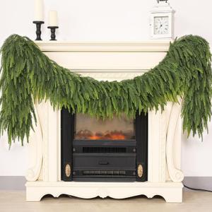 6FT Christmas Norfolk Pine Garland -1PCS, Artificial Pine Needles Garlands Faux Greenery Fake Garland for Holiday Fireplace,Table,Window,Stairs,Mante,Indoor Outdoor Decor