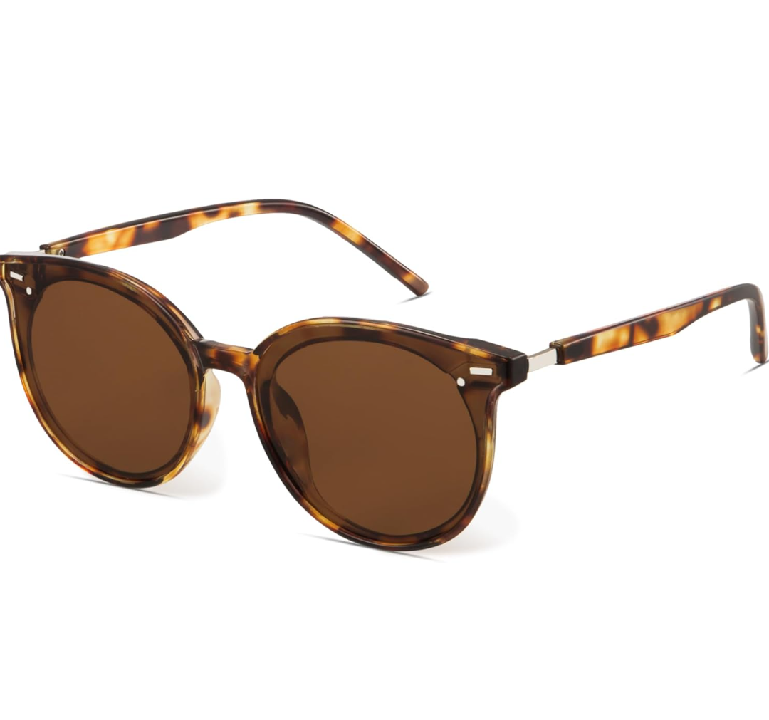 Livho Polarized Sunglasses, Retro & Oversized Shades for Women with Round Lenses