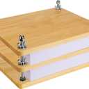 Book Press, Wooden Bamboo Flower Press Machine, Portable Book Binding Kits for Handmade Bookbinding, Manual Paper Press (11.6 x 7.9 Inch - 3 Floor), Double Layer