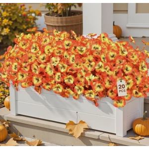 20 Bundles Artificial Fall Flowers for Outdoors Decoration