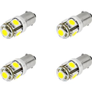 1445 LED Bulb BA9S LED 12V, 1985/1993/53/57 Miniature Bayonet Base Lights for RV Camper Trailer Car Boat Interior Light Bulbs, Daylight White 6000K 4-Pack