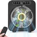 Table Fan, 9600mAh Rechargeable Box Fan, Quiet Running, Fast Cooling 10" Desk Table Fan with Remote, 6 Speeds, 3 Modes, Smart Temperature, Timer, Light, Washable - Bedroom Office Desktop Household