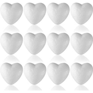 Foam Balls,12 Pack Heart Foam Ball Smooth Polystyrene Foam Balls Foam Balls for Arts and Crafts, Sculptures, Floral Arrangements, Modeling (4 Inches)