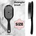 2 x Breathable Detangling Brush, Soft Bristles Wet Dry Comb for Women All Hair Types (black, blue)