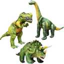 Jet Creations Dinosaur Inflatable 3-Pack – T-Rex, Brachiosaurus & Triceratops, Over 43" Long Dinosaur Toys for Kids, Jurassic Party Decor, Thanksgiving & Christmas Decorations