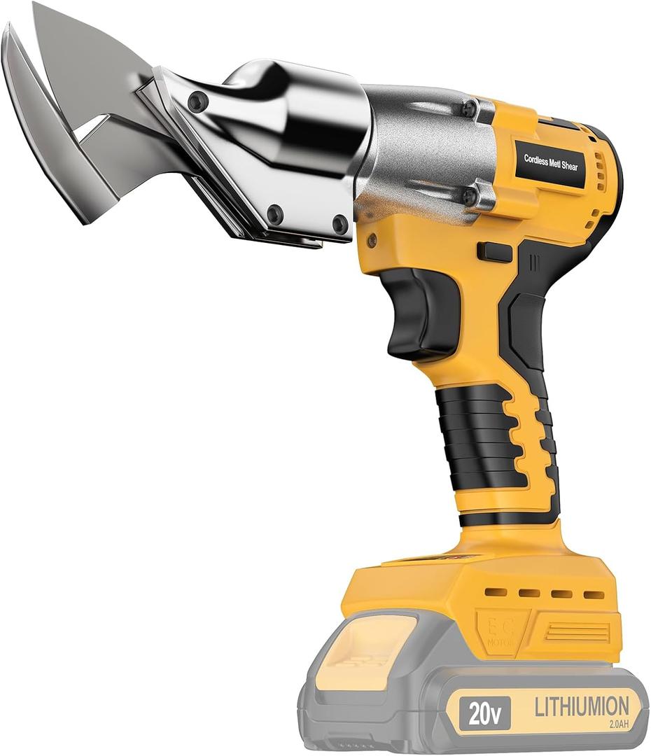 Cordless Sheet Metal Cutter Brushless for De-walt 20v Max Battery(Tool Only), Metal Shears 360 Degree Pivoting Head, Electric Metal Scissors for for Cutting Stainless Sheet, Metal, Iron, 221 Ft-Lbs