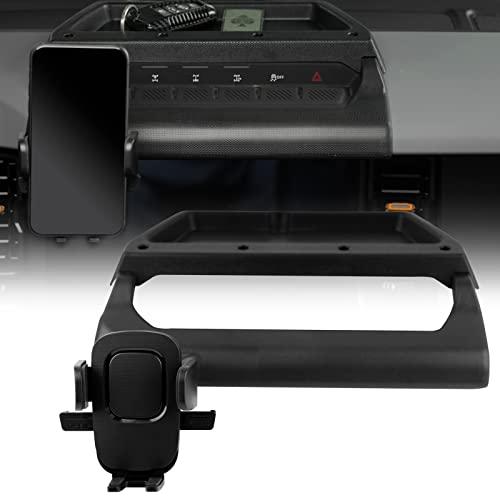 LitMiRaCle Dashboard Mobile Phone Holder for Ford Bronco, Cell Phone Mount with Tray Internal Accessories Automobile Cradles Applicable to Ford Bronco 2021 2022 2023 2/4 Doors