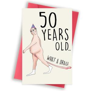 6 x Funny 50th Birthday Card for Men Him, Happy 50 Year Old Birthday Gifts for Men Him, Happy 50th Birthday Card Gifts for Husband from Wife, 1974 Birthday Gifts for Men, 50th Bday Decorations for Men