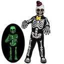 Spooktacular Creations Glows in the Dark Skeleton Costume for Boys, Halloween Skeleton Costume, Bone Jumpsuit for Kids Small