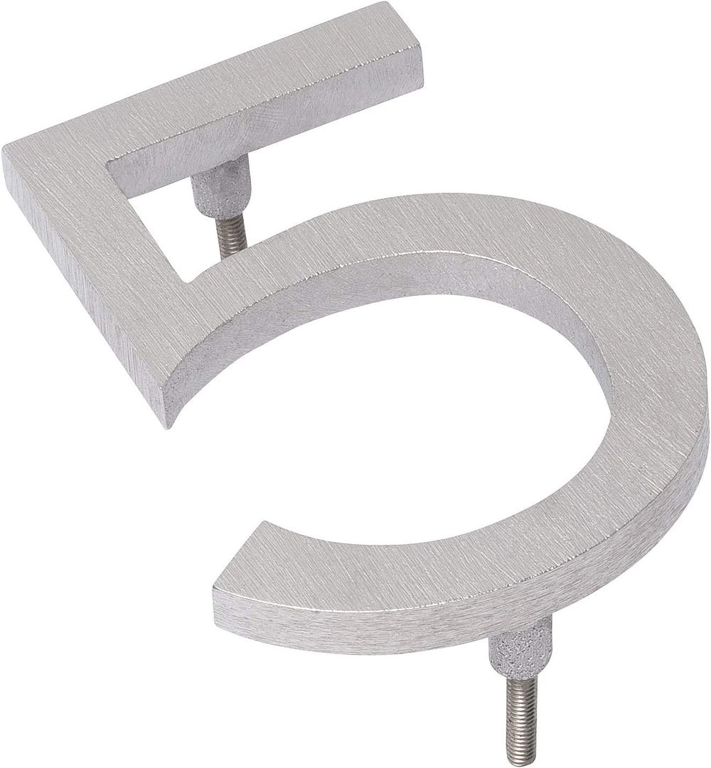 Montague Metal Products MHN-12-F-BA1-5 Solid Modern Floating Address House Numbers, 12", Polished Brushed Aluminum
