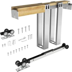 JUBEST 28"x80" Pocket Door Frame Kit with 120LBS Two-Way Soft-Close Mechanism, Easy to Install Pocket Door Kit, for 24" to 28" Wide, Durable Pocket Door Hardware
