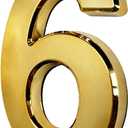 4 Inch Mailbox Number #6 or 9, 3D Address Letter Stickers - Gold Shiny and Bright