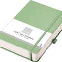 AHGXG Lined Journal Notebook, 320 Numbered Pages Thick Journal for Women, A5 Notebook College Ruled, 100gsm Thick Paper, Faux Leather Hardcover, for Writing Work, 5.75'' X 8.38''-LightGreen