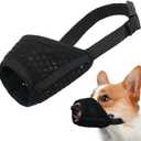 Mayerzon Dog Muzzle, Puppy Soft Mesh Muzzle for Small Medium Large Dogs Chihuahua Poodles Beagle Dachshund Corgis Labrador for Biting Chewing Grooming That Allows Panting Drinking(S, Black)