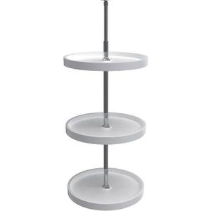 Rev-A-Shelf 18 Inch 3 Tier Full Circle Lazy Susan for H Corner Kitchen Cabinets, Large Plastic Home Storage Rotating Shelves, White, 6013-18-11-526