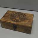 Samhita Handmade Mango Wood Tree of Life Engraving Beautifully Keepsake Box Jewellery Organiser Unique Gift Ideas for Men & Women (Flame Work Finish)