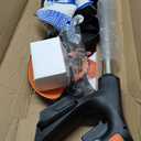 Electric Weed Wacker Cordless Eater Battery Powered 21V Lightweight No-String Weed Trimmer 3 in 1 Stringless Grass Trimmer/Edger/Brush Cutter with 3 Types Blade & Wheels for Yard and Garden-Orange