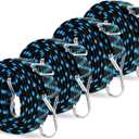 Adjustable Bungee Cords, Bungee Cords with Hooks Heavy Duty, Flat High Elastic Rubber Bungee Straps with 80 Inch for Camping, Securing Tarps, Moving Cargo, Camps, Tarps