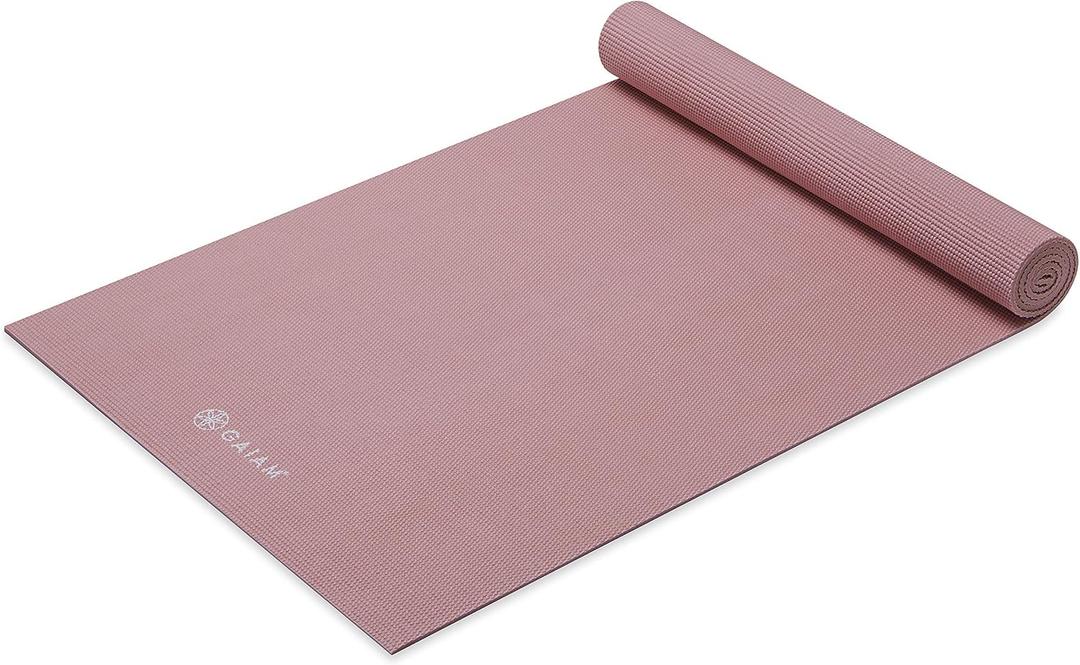 Gaiam Yoga Mat - Premium 5mm Solid Thick Non Slip Exercise & Fitness Mat for All Types of Yoga, Pilates & Floor Workouts (68" x 24" x 5mm) (Lilac)