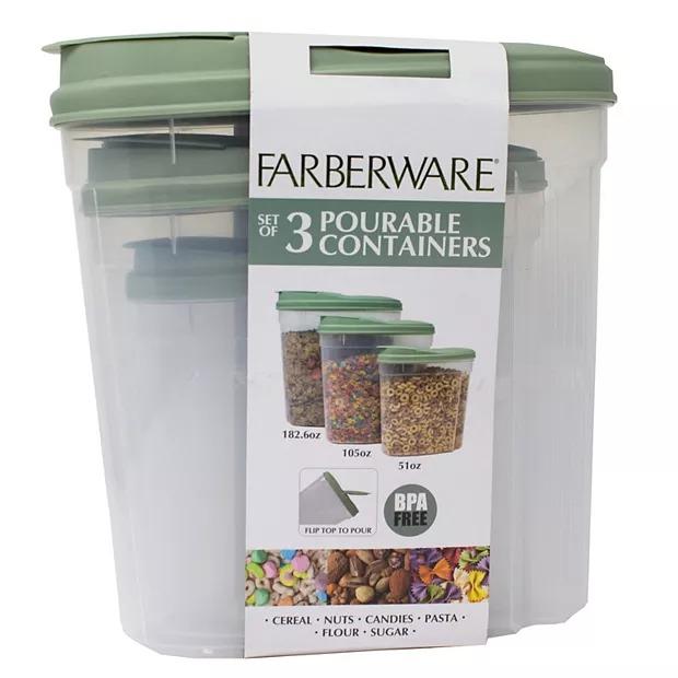 3 Pack Clear Food Storage Containers