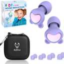 Kids Ear Plugs (6+yrs) - Reusable Everyday Noise Relief Earplugs for Small Ear Canal, Kids Ear Protection for Concerts, Travel, Focus, Socializing, School, Sleep, Sensitivity 26 dB Noise Reduction (1 Count (Pack of 1), Lilac+pink)