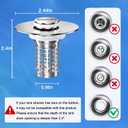 Bathroom Sink Stopper, (2PCS) Stainless Steel Pop-up Sink Stopper Hair Catcher with Removable Basket, Brass Bullet Core, Universal Fit 1.1-2.44 Inch