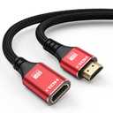 8K HDMI Extension Cable 6FT HDMI Extender 2.1, HDMI Male to Female Adapter Extension Cord 8K@60Hz, 4K@120Hz, 2K, 3D, HDR Compatible with Roku TV Stick, HDTV, PS5/PS4, Laptop, Monitor, Projector, PC