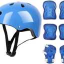The 7-piece set contains knee pads, elbows and wrist guards, which are suitable for sports, cycling, roller skating and skateboarding. (blue)