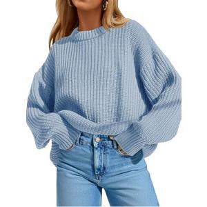 Saodimallsu Womens Oversized Sweater Long Sleeve Crewneck Ribbed Knit Pullover 2025 Fall Casual Chunky Trendy Sweaters.Large