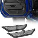 Hooke Road JL Aluminum Front Door Pockets Storage Net Replacement for 2018-2026 Jeep Wrangler JL Gladiator JT (Manual Seat Only), 2 PCS Door Pocket Inserts