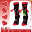 Valentine's Day Magnetic Holding Hands Socks for Women Men, Funny Red Heart Couple Socks, Novelty Valentines Gifts for Her Him Boyfriend Girlfriend Anniversary