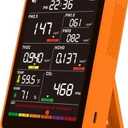 Professional Indoor Air Quality Monitor with AQI Beep Alarms, Portable Real-Time Detector for Home Cars Plants and Pets (Orange)
