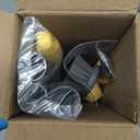 Deck Brush with Long Handle, Floor Scrub Broom for Shower, 50'' Outdoor Scrubber for Carpet, Boat, Patio, Garage, Concrete Cleaning (Yellow)