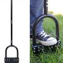 Edger Lawn Tool 41in Border Edger with Tempered Spring Steel Blade Long Rubber Handle Wide Footplate Rustproof Manganese Steel Half Moon Edger for Garden Maintenance