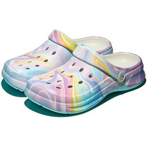 HoEase Tie-dye Garden Clogs for Women, Comfortable Slip-on Clog Shoes for Gardening, Beach, Pool, Outdoor & Indoor Use, Slippers & Sandals for All Seasons, 40