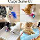 Migipaws 2-in-1 Interactive Cat Toy Ball  Paw Friendly Kicking Chasing Ball with Bonus Fluffy Tail for Indoor Cats Random Rolling Auto Escape Corners Tangle-Free Quiet USB Rechargeable (Blue)