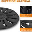 Nilight Wheel Cover Hubcaps 19 Inch for Tesla Model Y Accessories 2021 2022 2023 2024 Tesla Model Y Gemini 19 Inch Hub Caps Set of 4 Rim Protector Wheel Covers Replacement Uberturbine Style Matt Black