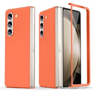 Compatible for Samsung Galaxy Z Fold 5 Case, Ultra-Thin Silky Hard PC Matte Bumper Cute Pretty Phone Case Cover for Samsung Galaxy Z Fold 5 5G, Orange(12-36)